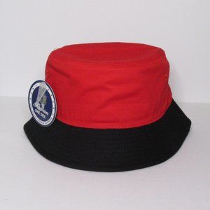 Unisex Premium Bucket Hat, Thick Fabric, Red/Black
